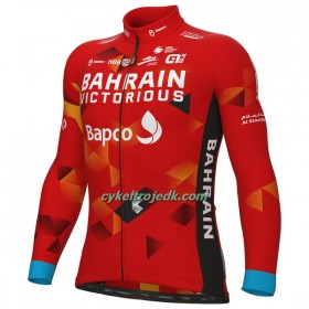 Cykeltrøje Langærmet 2022 Bahrain Victorious Rød